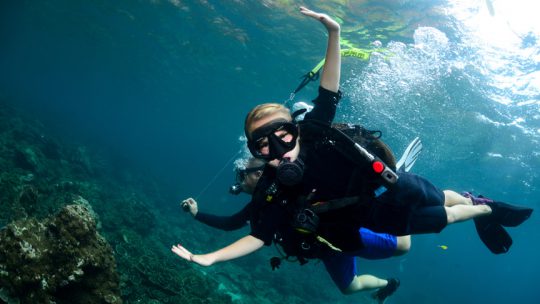 Try Scuba diving, first bubblemaking experience for kids in Koh Lanta, Thailand