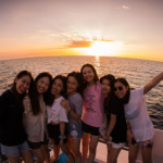 Happy sunset scuba diving thailand